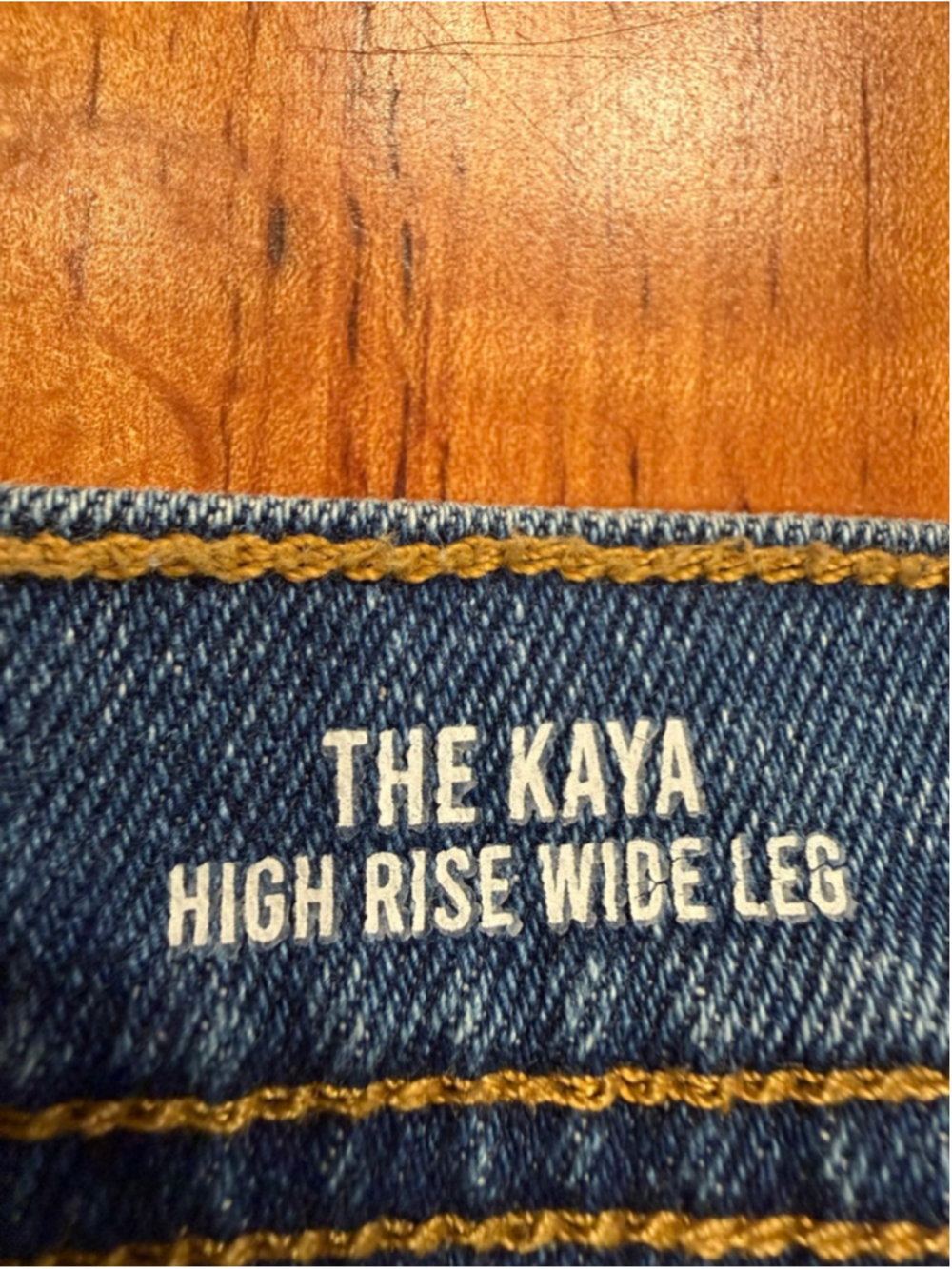 Kensie Jeans The Kaya High Rise Wide Leg Raw Hem Blue Denim Stretch Size 10 / 30 - Picture 5 of 10